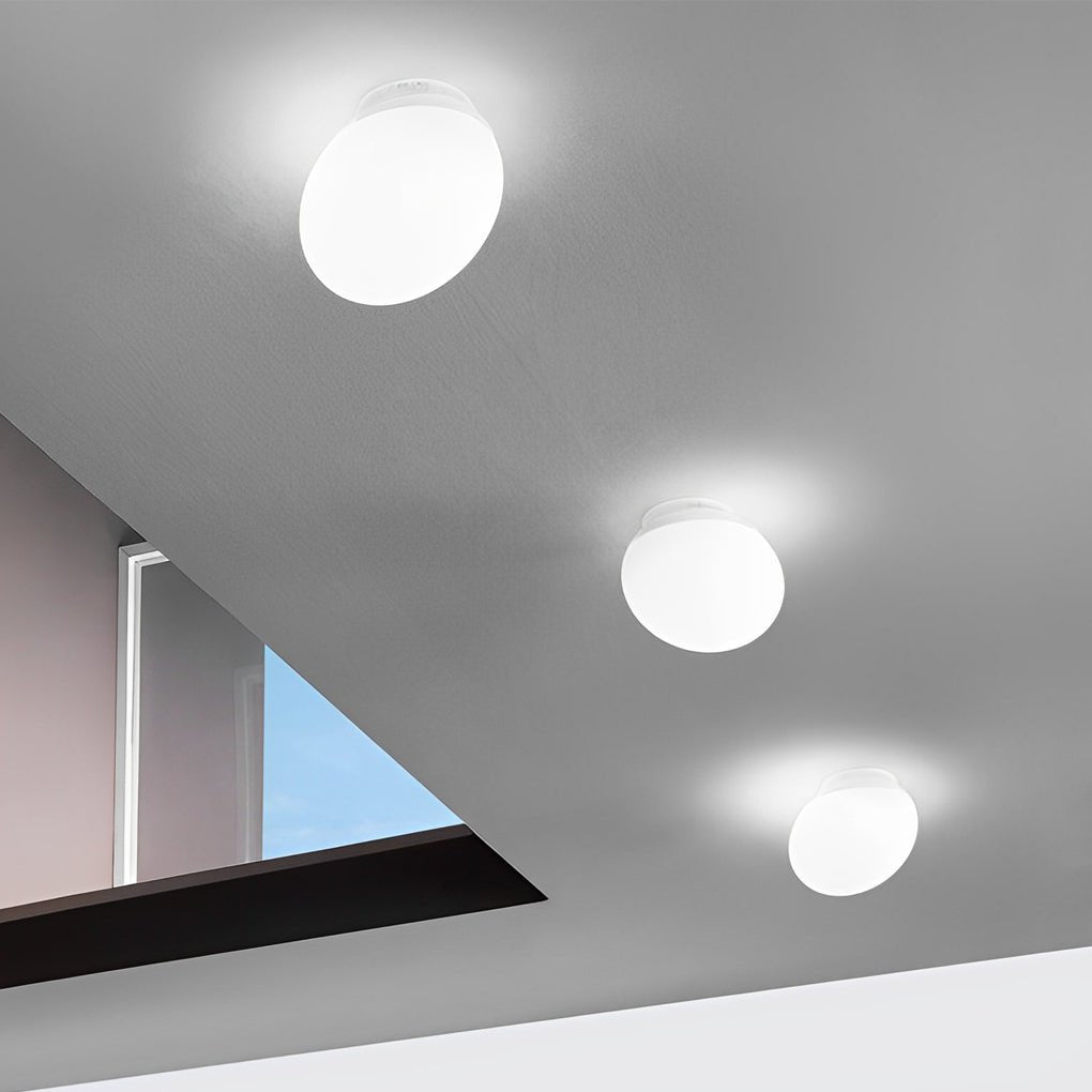 Cobblestone Pebble Diffused Wall Sconce — White Glass, LED, 3500K Warm Light, Hardwired