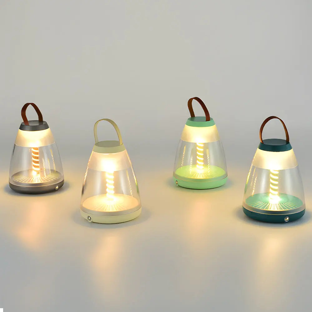 Spiral LED Portable Outdoor Table Lamp - Battery Powered and Easy to Carry Luxe