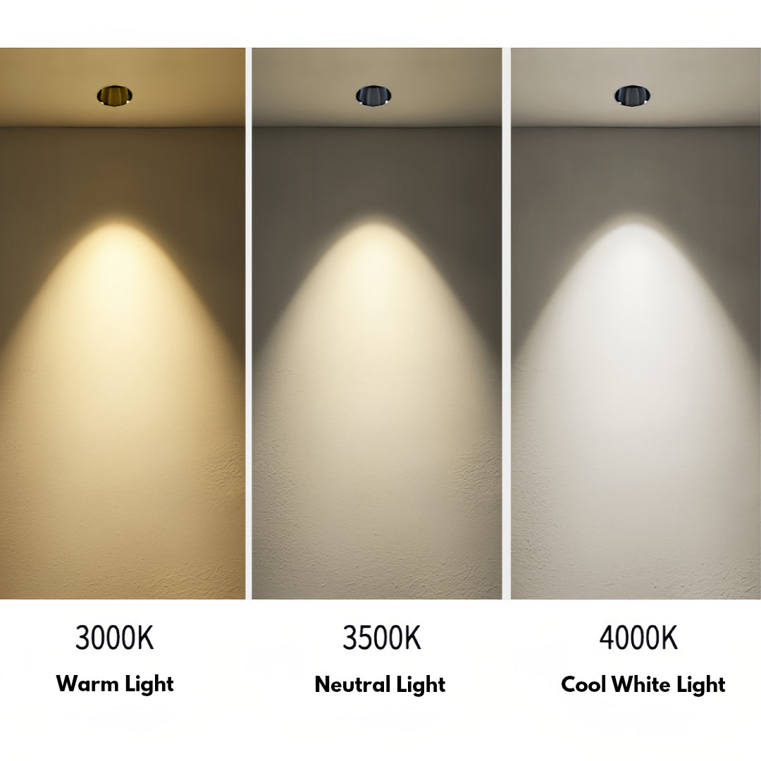 Deep Anti-Glare Recessed LED Spotlight — Aluminum, 7W / 12W / 15W, 3000K or 4000K, Ra98