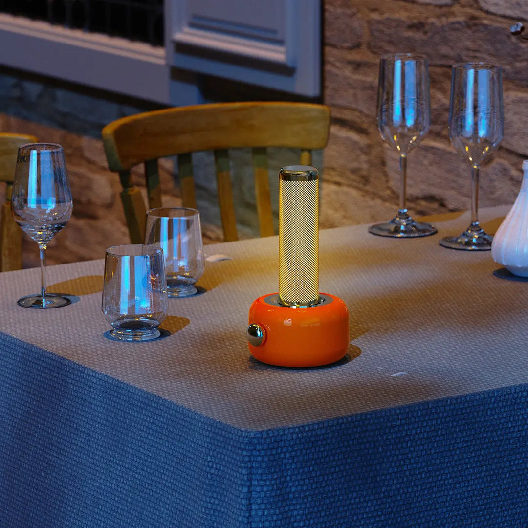 Sleek Minimalist Metal Ambient Table Lamp with RGB Audio Lighting Luxe