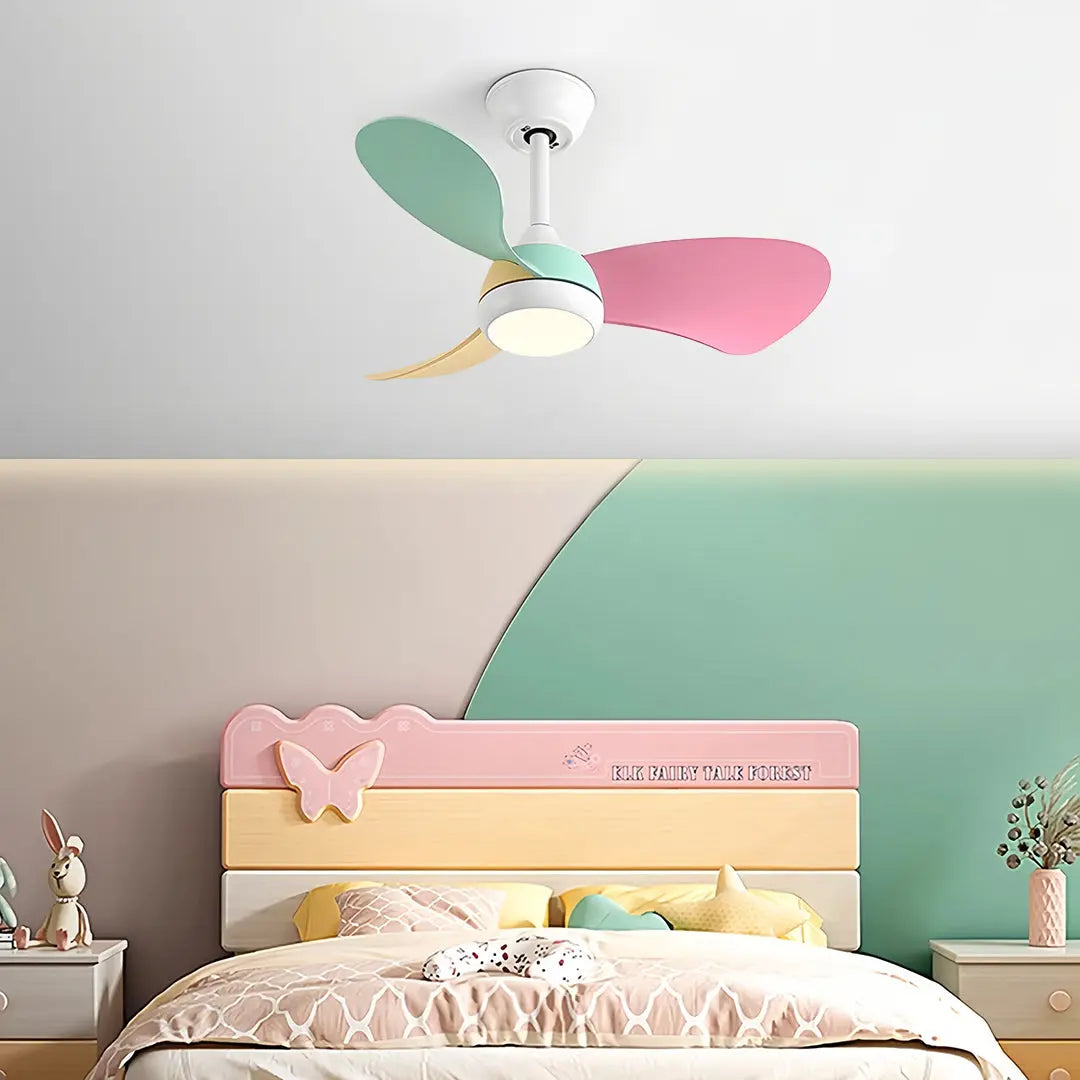Nordic-Inspired Retro Ceiling Fan with Light - Inverter Metal Lamp Body Luxe