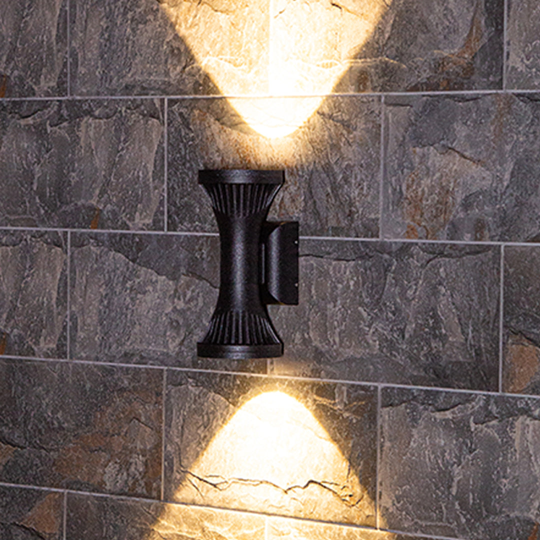 Minimalist Up/Down Outdoor Wall Sconce — Die-Cast Aluminum, Black, 6W/8W LED, IP65, Single or Double-Head