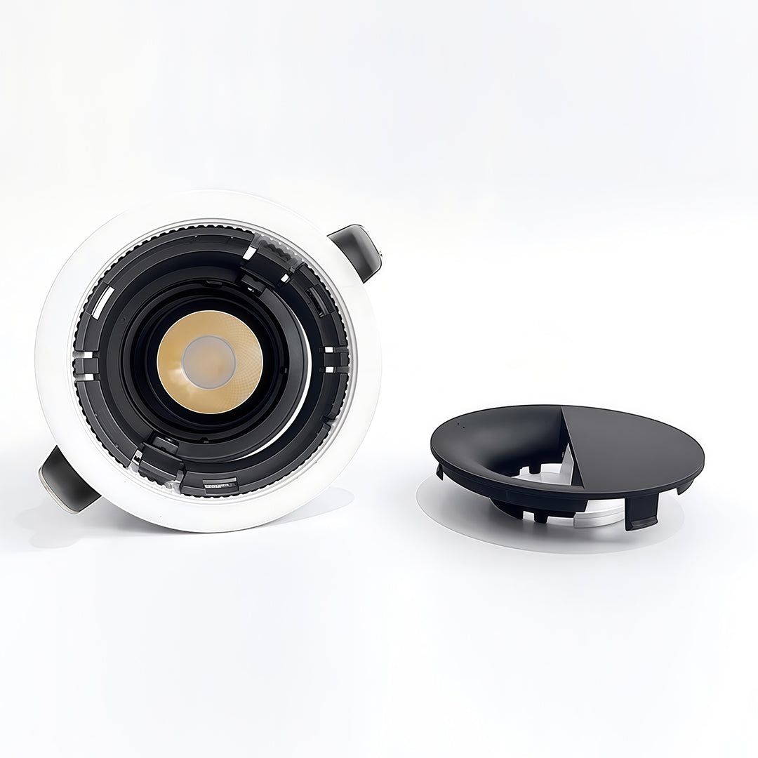 Adjustable Anti-Glare Recessed Spotlight — Aluminum & Acrylic, LED, 7W–20W, 3000K / 4000K / 6000K, 30° Adjustable, Ra90
