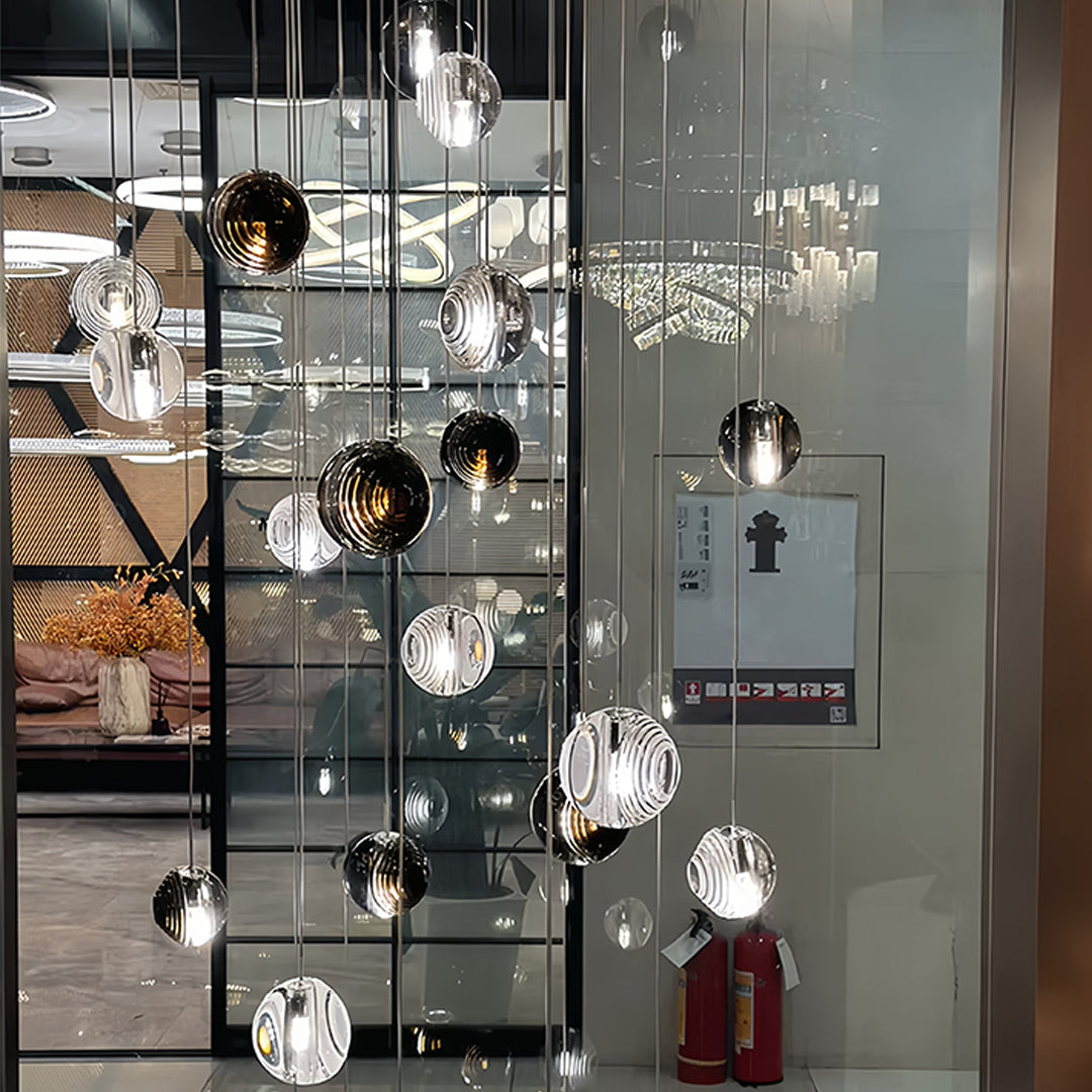Crystal-Accented Mini Pendant Light — Metal, 1-Light, 12W, G4, 3000K Warm White, Adjustable 70.87" Cord