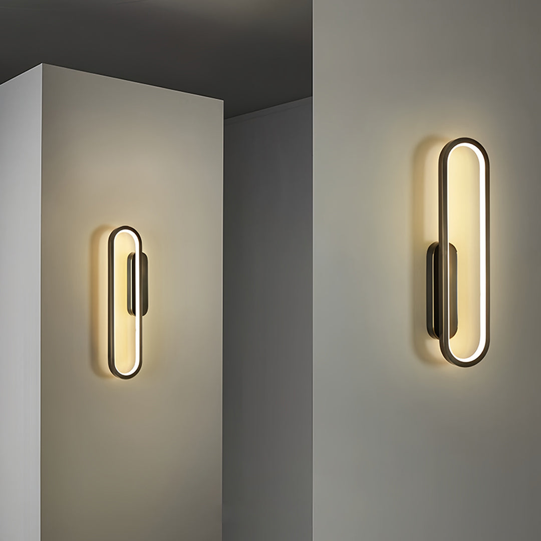 Minimalist Oval Ambient Wall Sconce — Aluminum, Silicone Shade, 19W LED 3000K, 15.75" Height