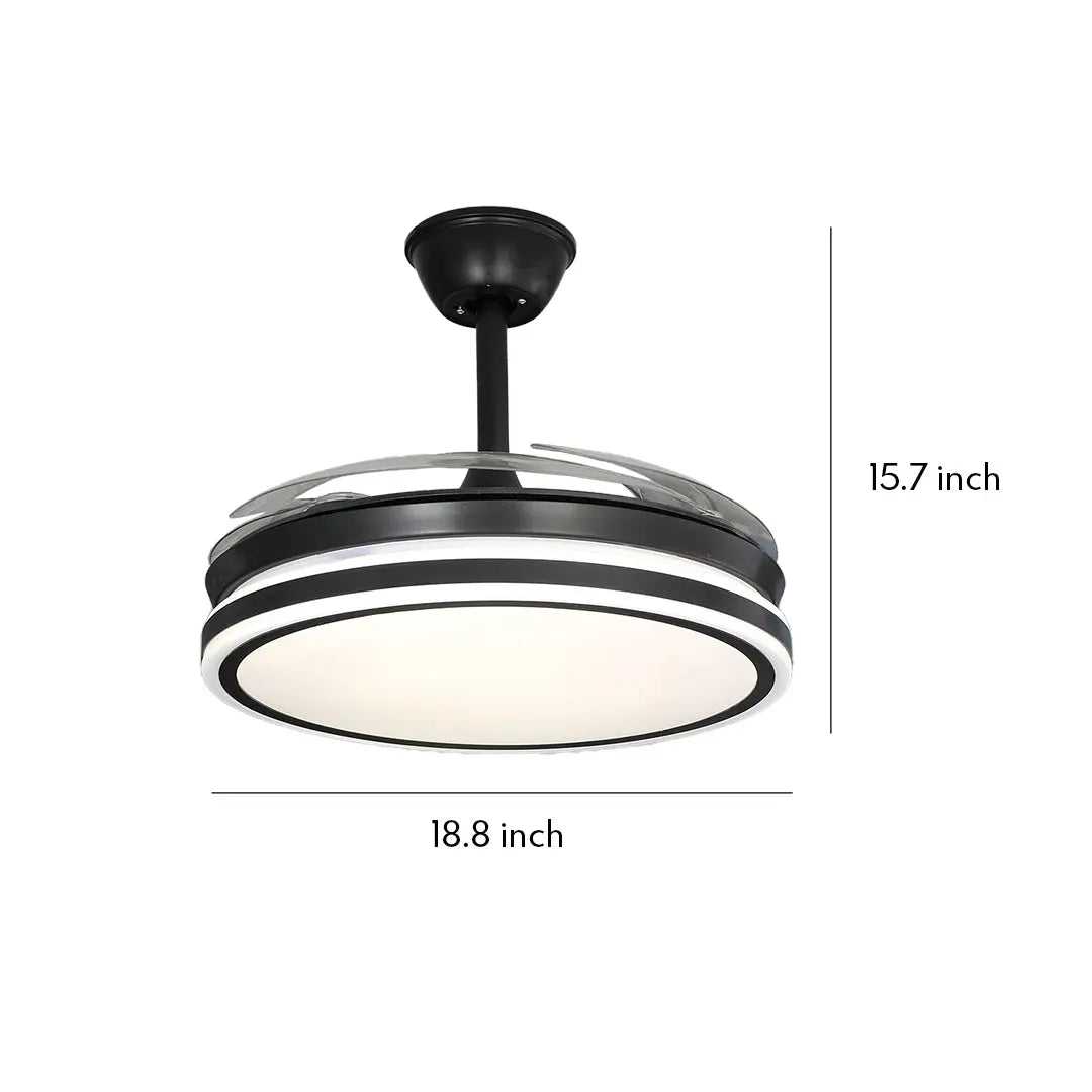 Stylish Black Ceiling Fan with Lights and Remote Control - All-Copper Design Luxe