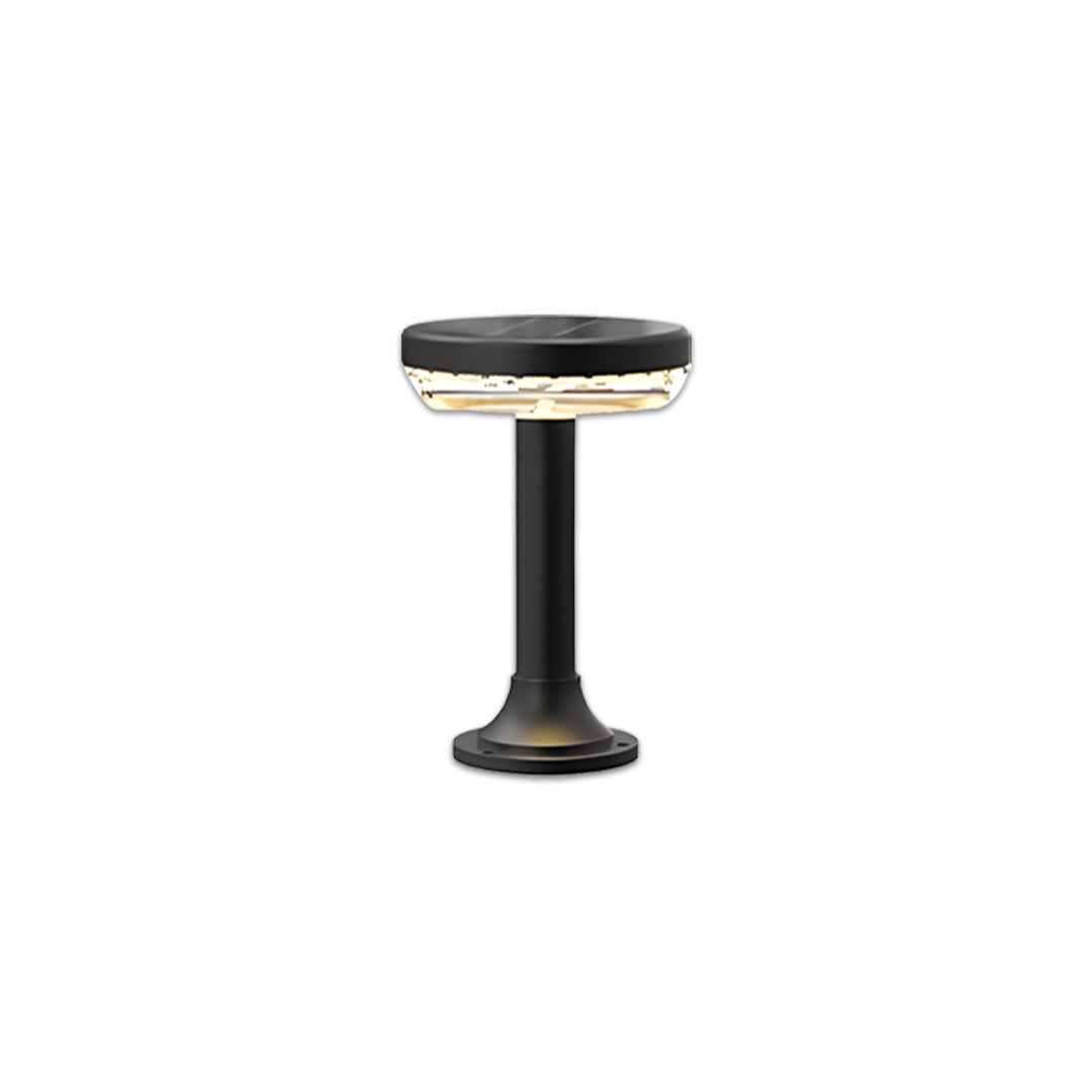 Black Solar Outdoor Path Light — Aluminum & ABS, LED, IP65 Weatherproof, 10-Hour Runtime