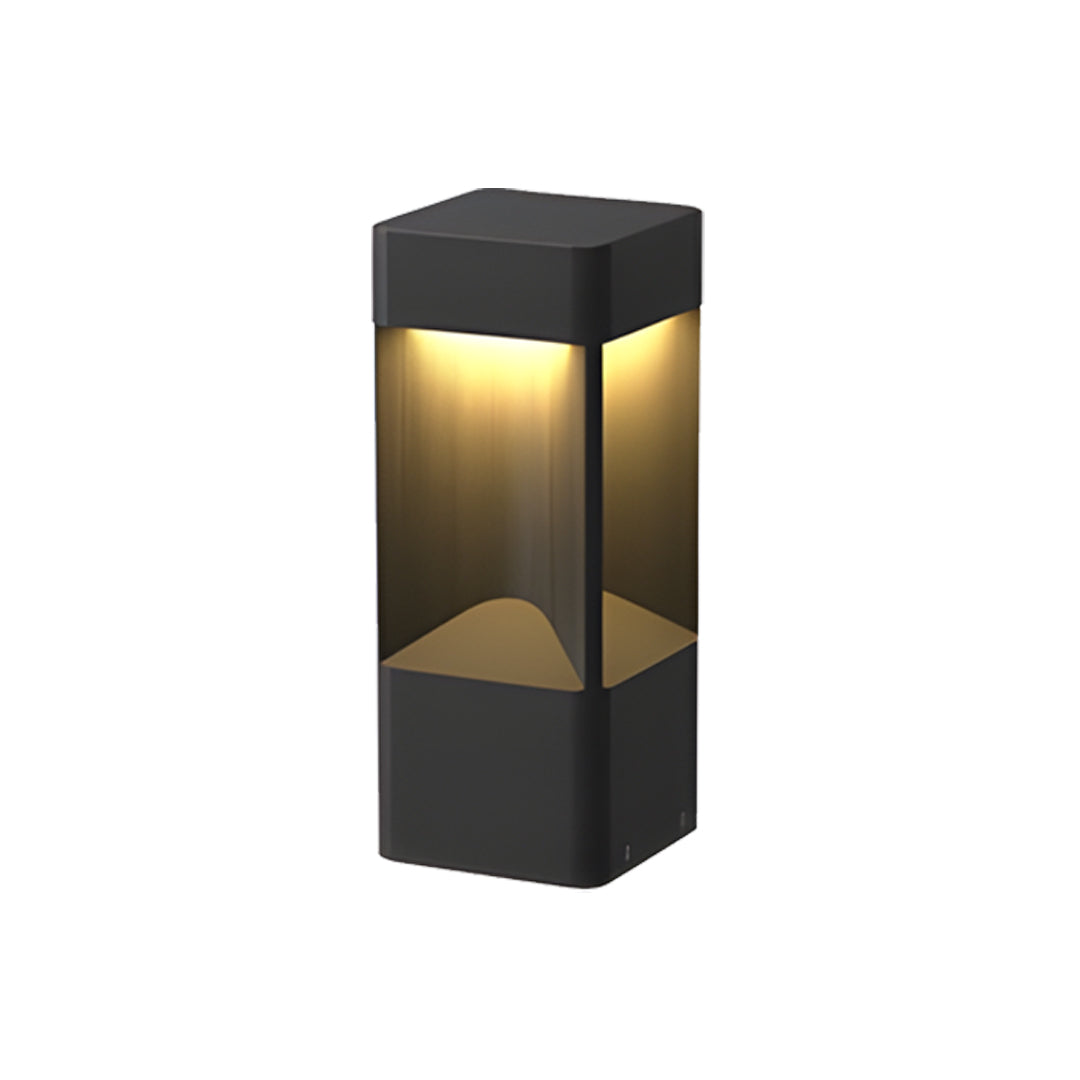 Modern Outdoor Bollard Light — Black Stainless Steel, 15W LED, IP65, Three Height Options