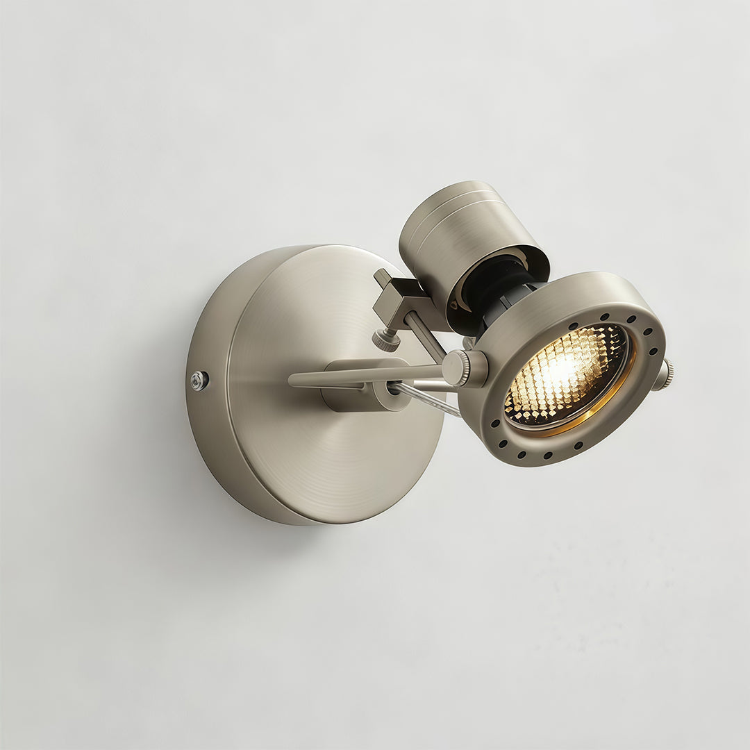 Geometric Industrial Down-Light Wall Sconce — Silver Die-Cast Aluminum, 7W LED, Three-Color Temperature