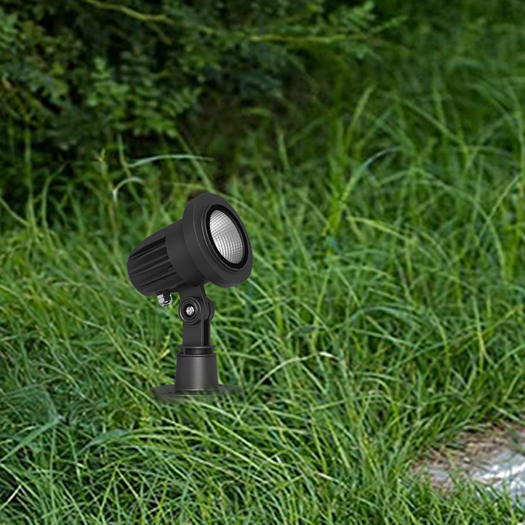 Modern Industrial Outdoor Spotlight — Die-Cast Aluminum, CREE 12W LED, 3000K, IP65 Weatherproof