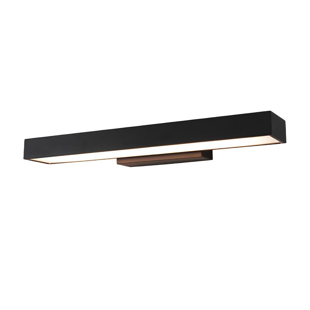 Rectangular LED Linear Outdoor Wall Sconce — Black Matte Stainless Steel, Motion Sensor, IP65, 4000K, Hardwired, 20W / 30W / 40W