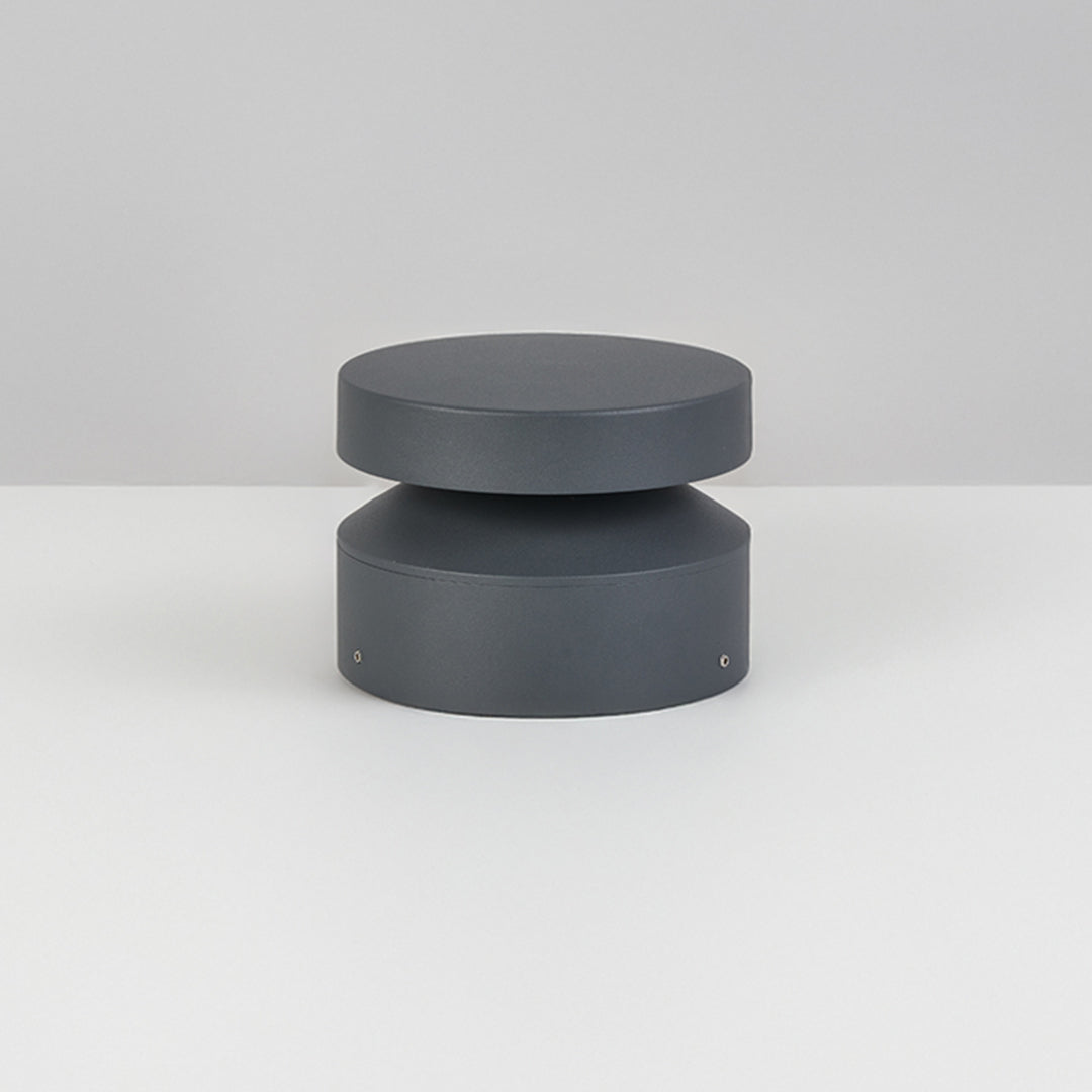 Minimalist Outdoor Bollard Light — Sand-Gray Aluminum and Glass, 12W LED, 3000K, IP65 Weatherproof, Hardwired, 110V