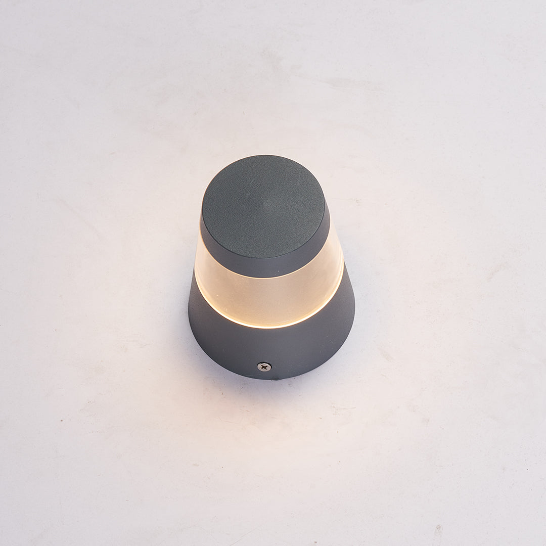 Modern Bollard Landscape Light — Sand-Gray Aluminum, 5W LED, 3000K Warm White, IP54 Weatherproof