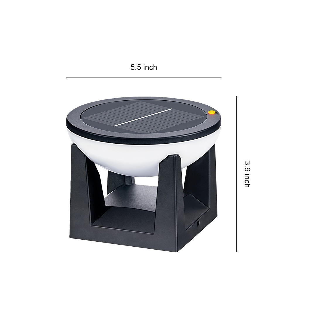 Solar Bollard Pillar Light — Black ABS, Three-Color Dimming (3000K/4500K/6000K), IP65 Weatherproof