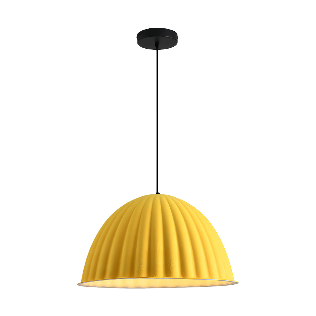 Pumpkin-Shaped Felt Pendant Light — PET Felt, Sound-Absorbing, E27, 14"–30" dia.