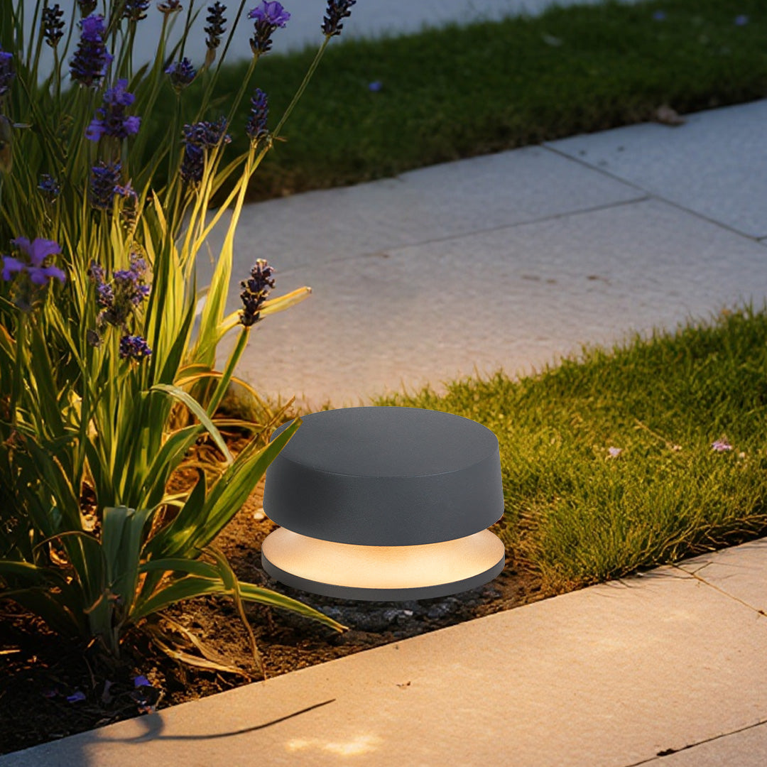 Modern Outdoor Bollard Path Light — Aluminum & Glass, 5W LED, 3000K, IP65 Weatherproof