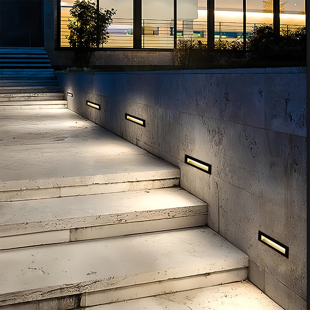 Modern Minimalist Embedded Outdoor Step & Deck Light — Aluminum, LED, Dual Color Temp (3000K/4000K), Motion Sensor, IP65, 2 Sizes