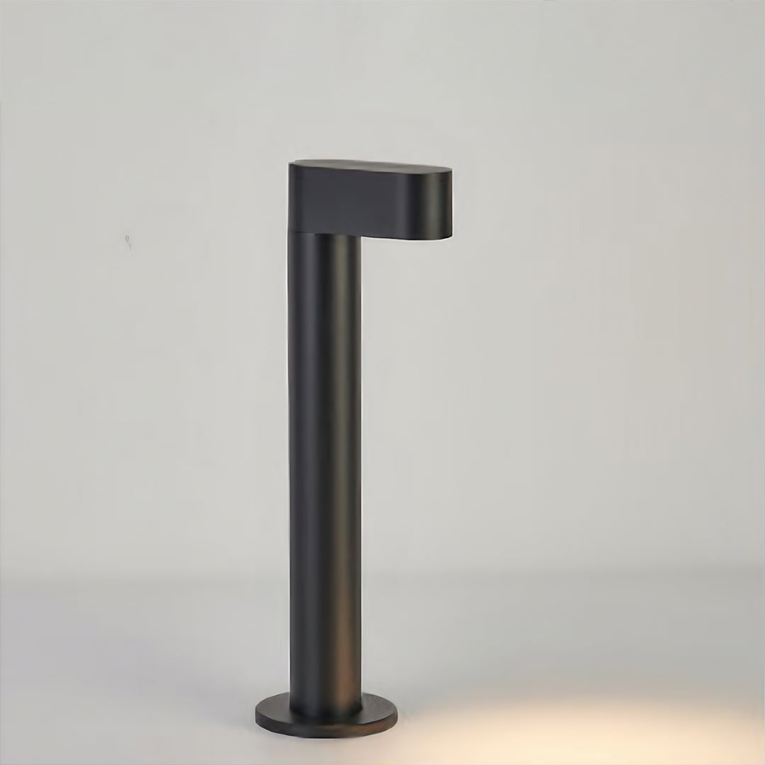 Modern LED Pathway Bollard Light — Sand-Black Aluminum, Transparent Glass, 3000K, IP65, 8W–16W, 350mm–800mm