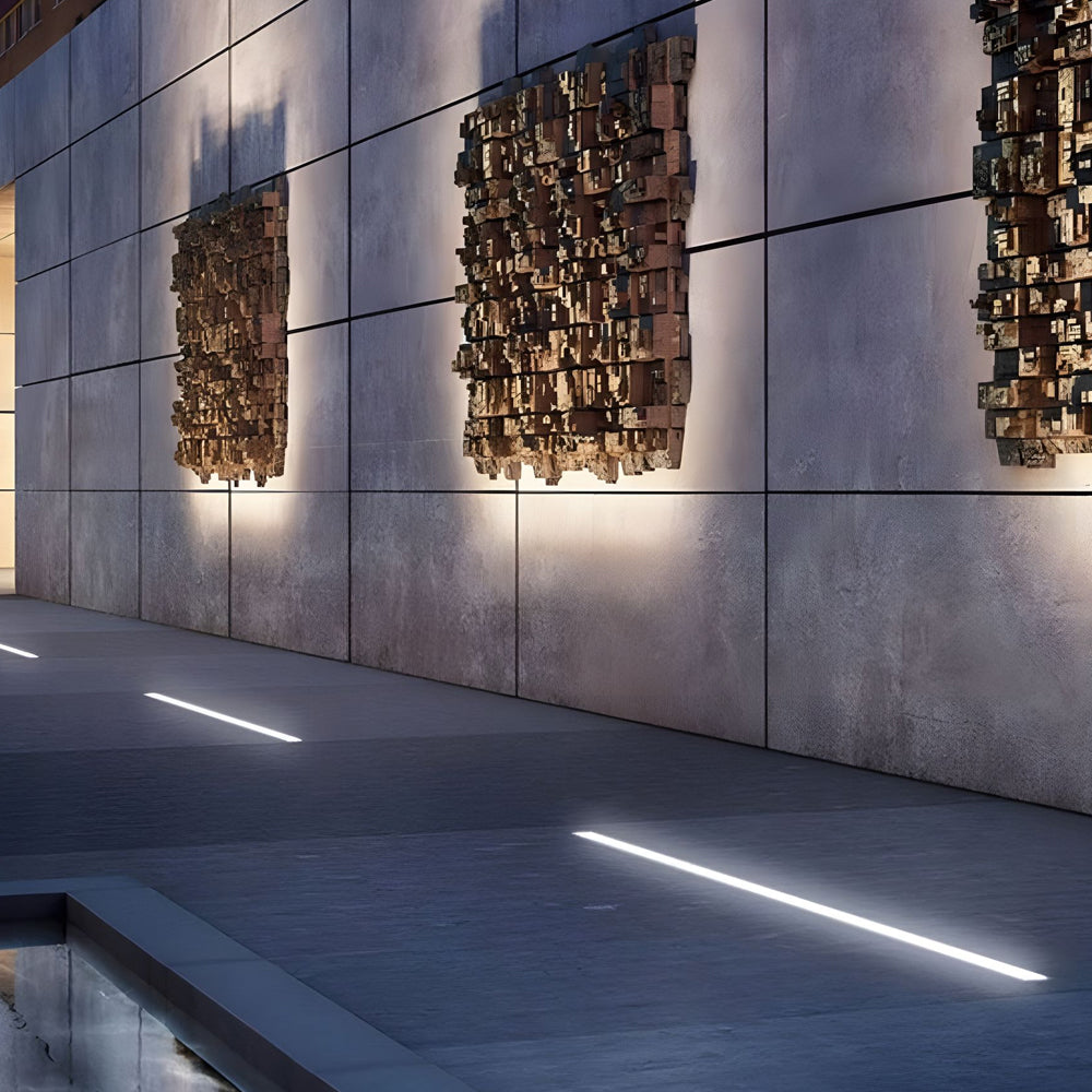 Minimalist LED Strip Step & Deck Light — Stainless Steel and Frosted Glass, 12W Hardwired, IP67, Three Color Temperatures, 39.4"