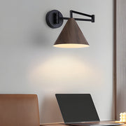 cone shaped swing arm wall sconces 1 light wood wall mount light