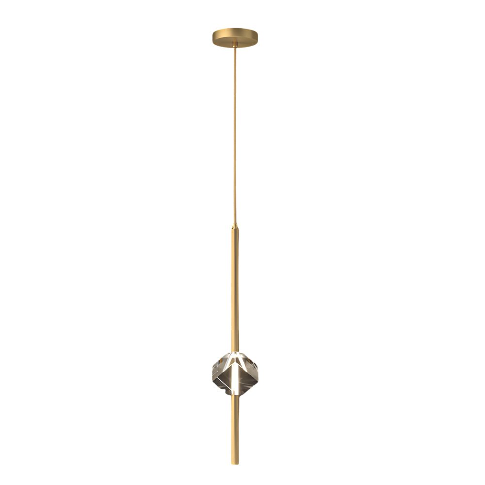 contemporary 1 light copper pendant with single crystal and 3 step dimming led