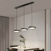 contemporary 13 light round metallic led pendant light in black and chrome