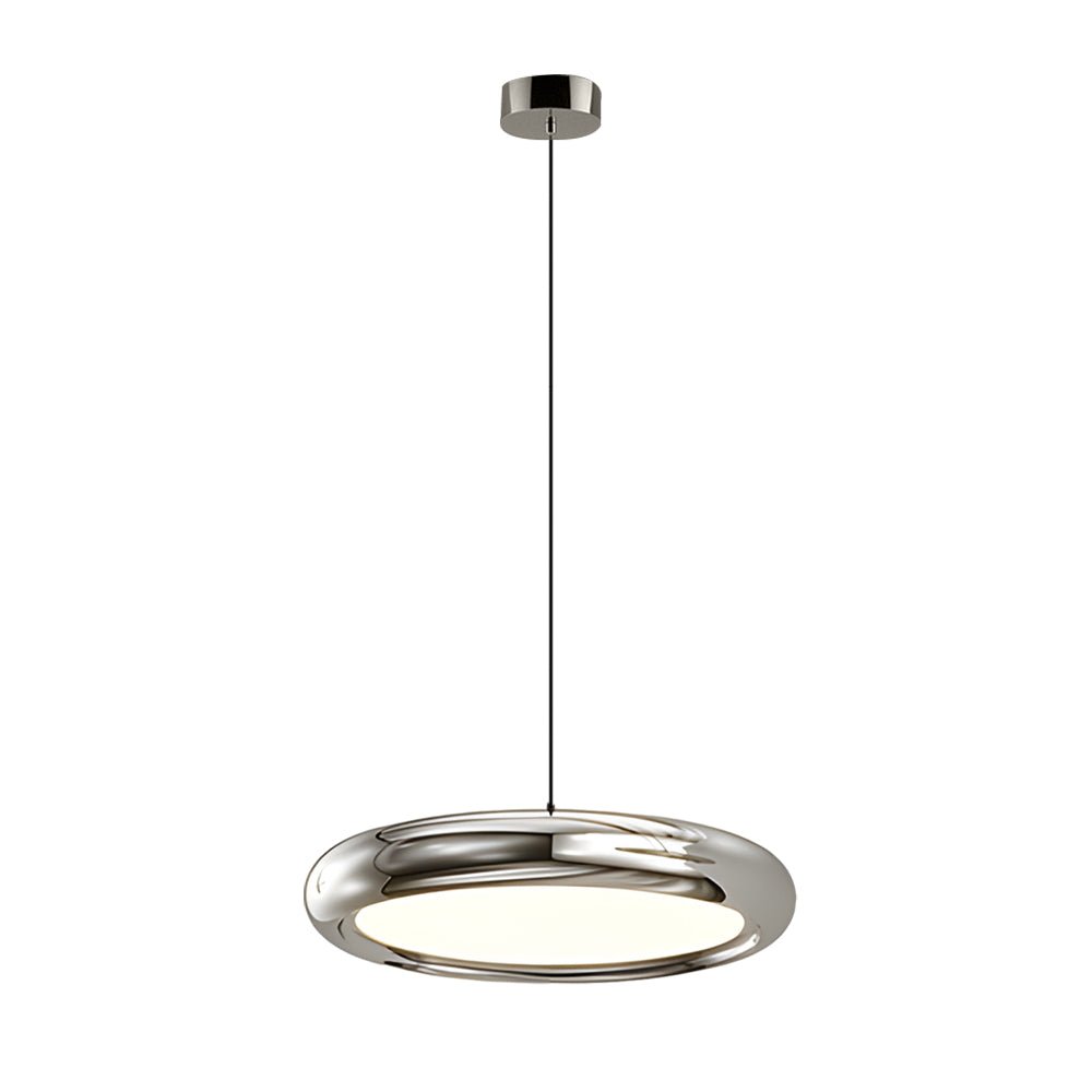 contemporary 13 light round metallic led pendant light in black and chrome