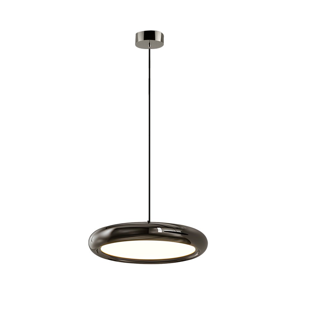 contemporary 13 light round metallic led pendant light in black and chrome