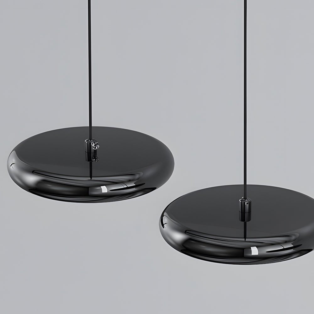 contemporary 13 light round metallic led pendant light in black and chrome