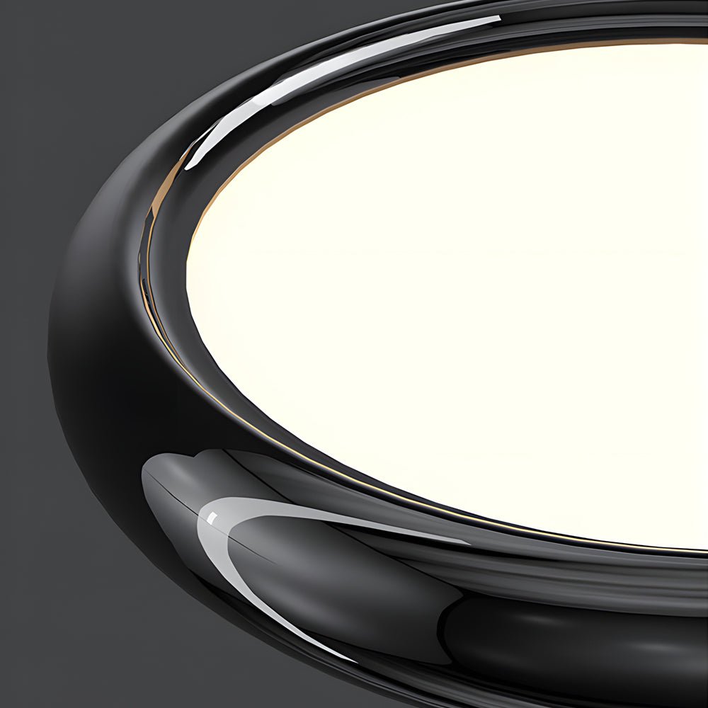 contemporary 13 light round metallic led pendant light in black and chrome