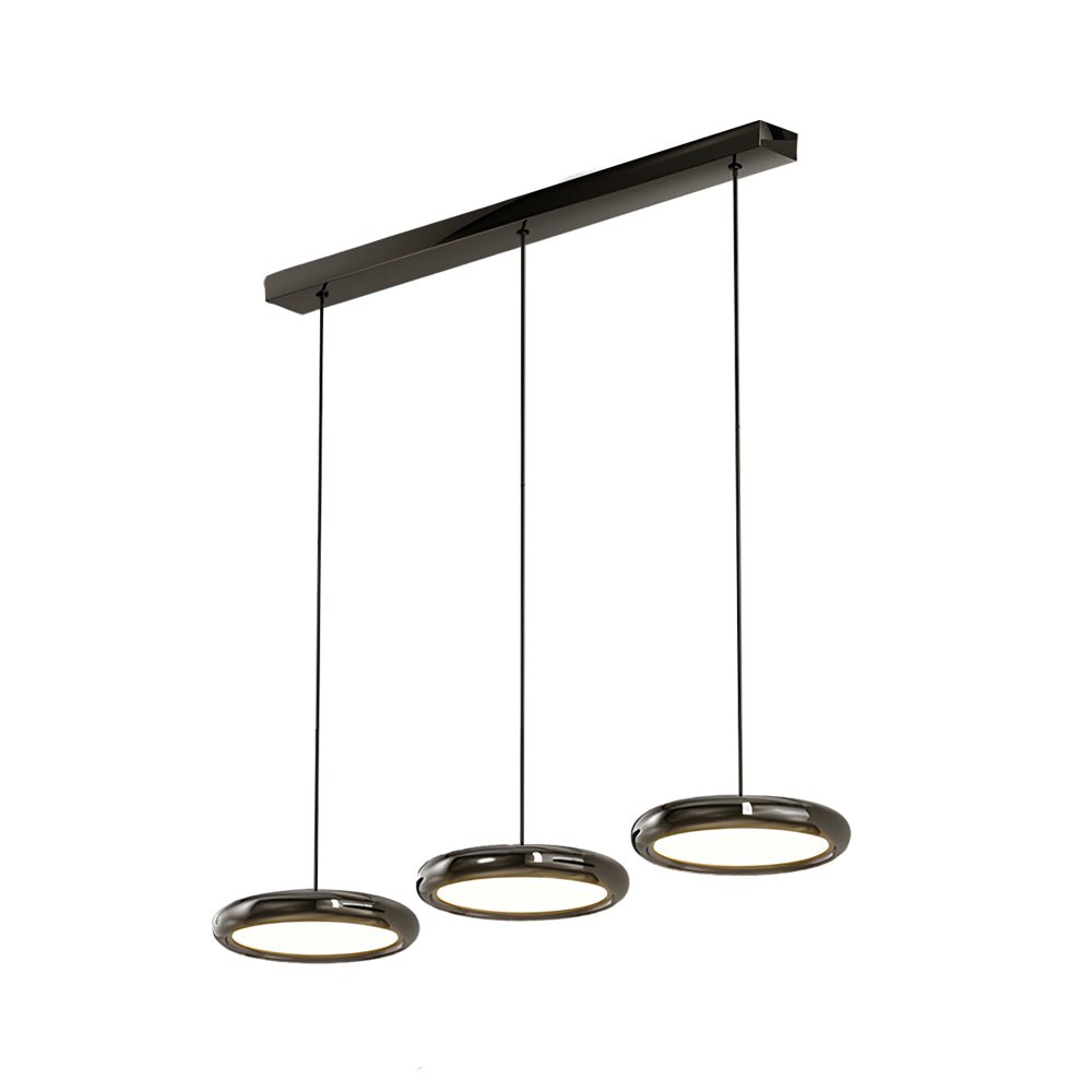 contemporary 13 light round metallic led pendant light in black and chrome