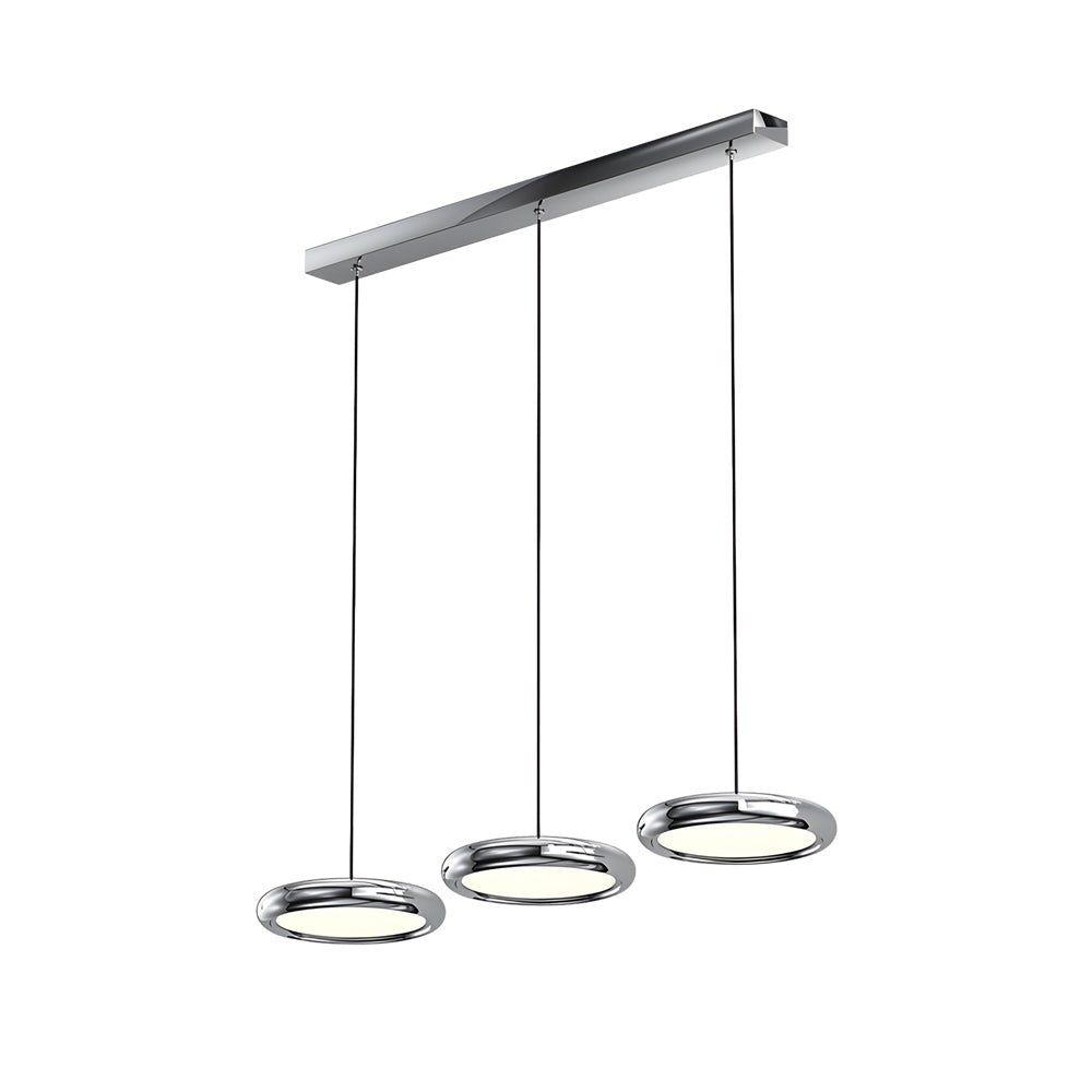 contemporary 13 light round metallic led pendant light in black and chrome