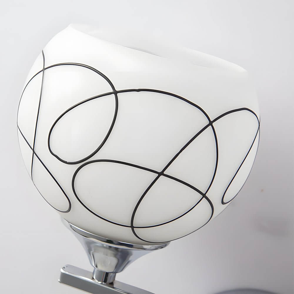 contemporary 2 light wall sconce in open sphere design with crystal pendants