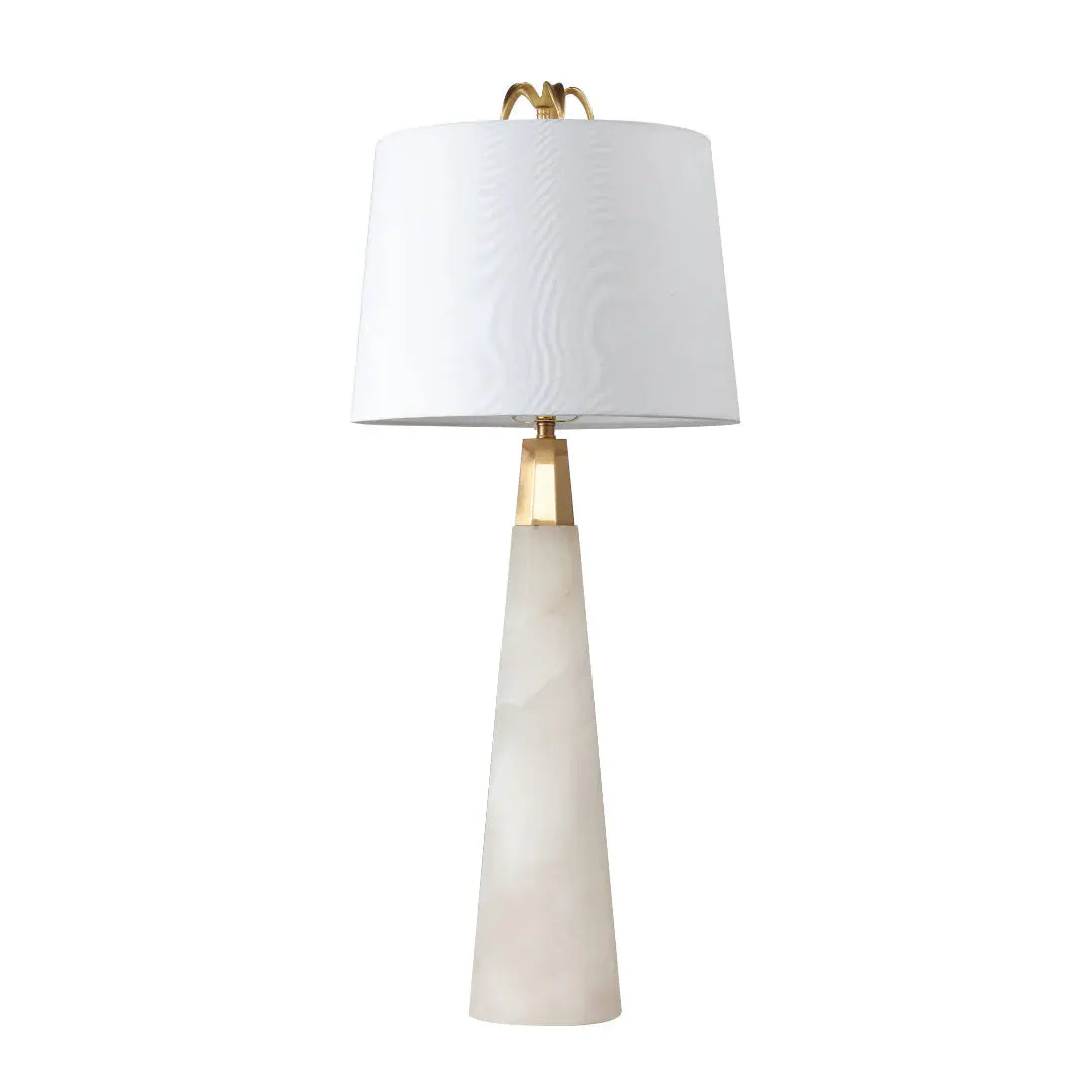 Elegant Nordic Tapered Stone Lamp in White Marble - A Luxurious Table Lamp Luxe
