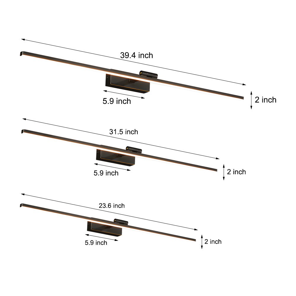 contemporary adjustable led bathroom vanity light in copper with rotatable rod and linear acrylic shade
