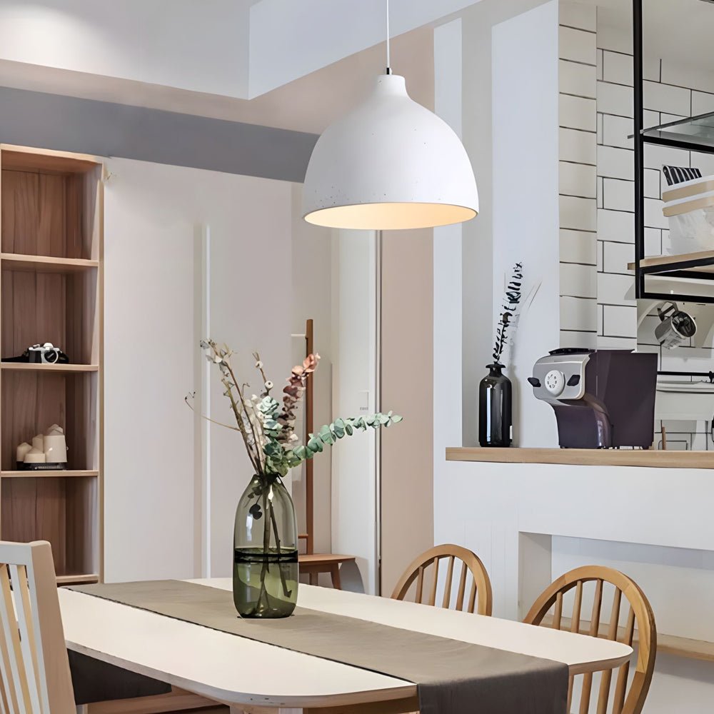 contemporary adjustable pendant lamp with resin bowl