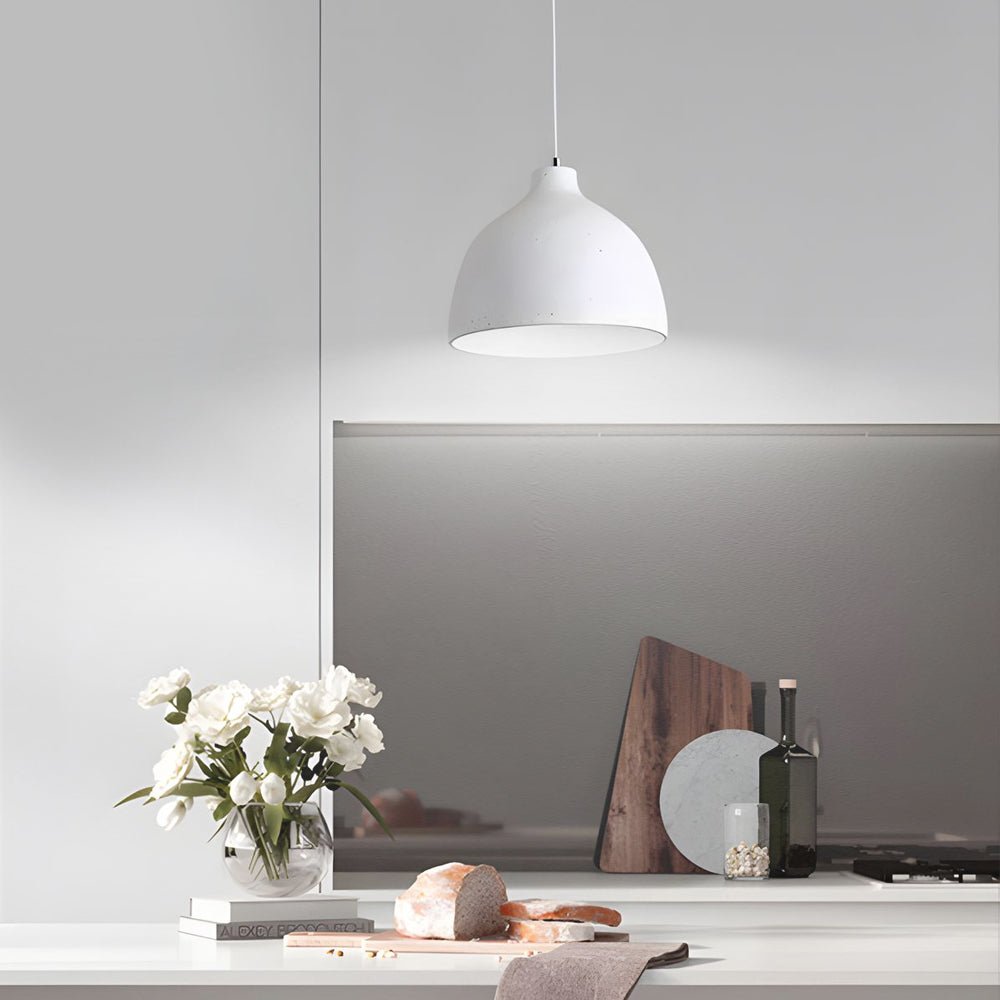 contemporary adjustable pendant lamp with resin bowl