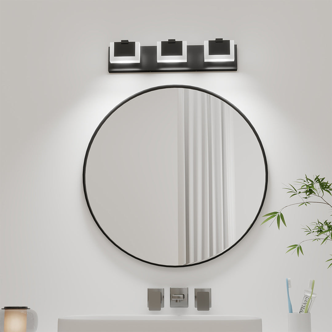 Minimalist Chrome LED Vanity Light — Aluminum, 6000K, 3 to 6-Light, Hardwired