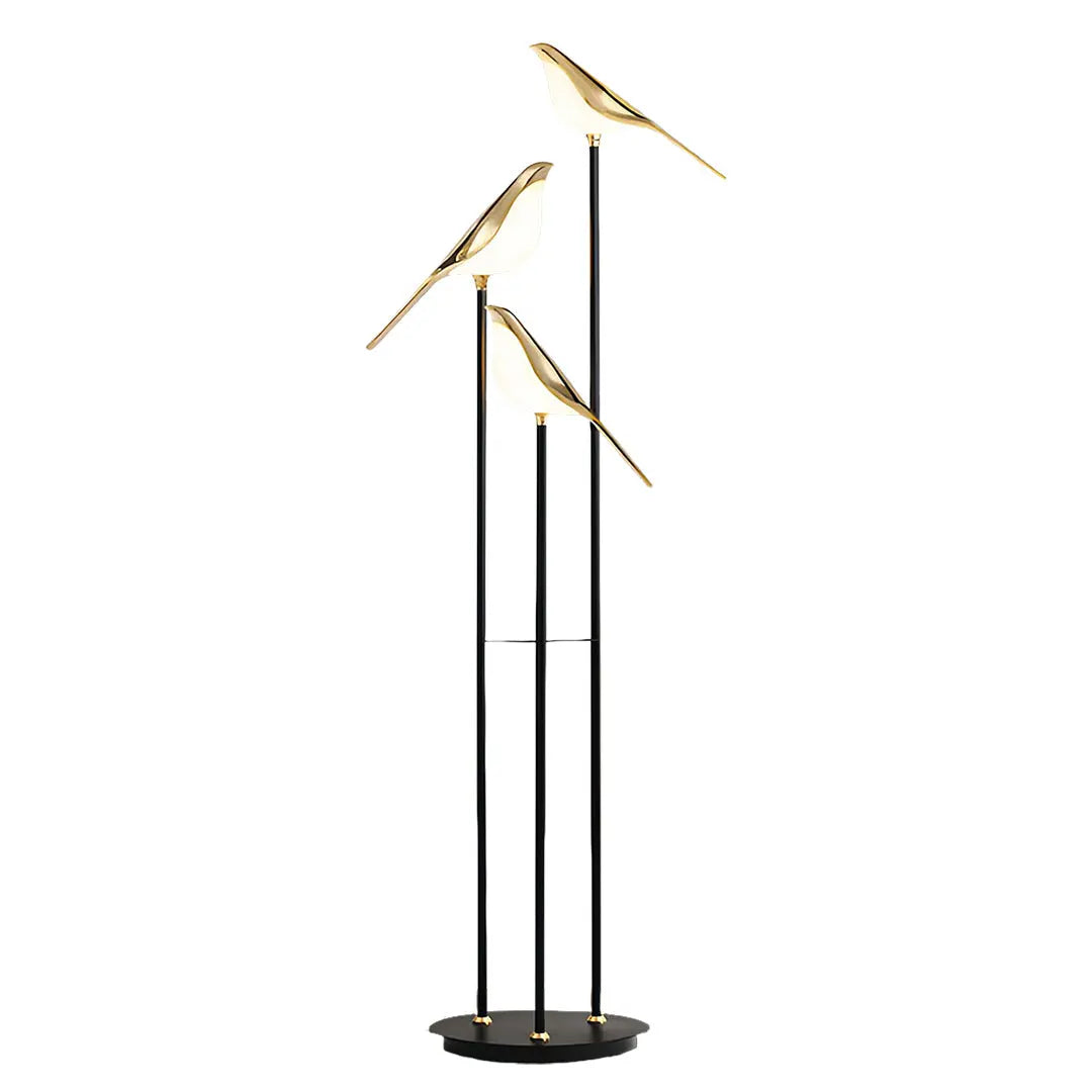 Contemporary Artistic Accent Lamp: Bird Floor Lamp with Three Heads Luxe