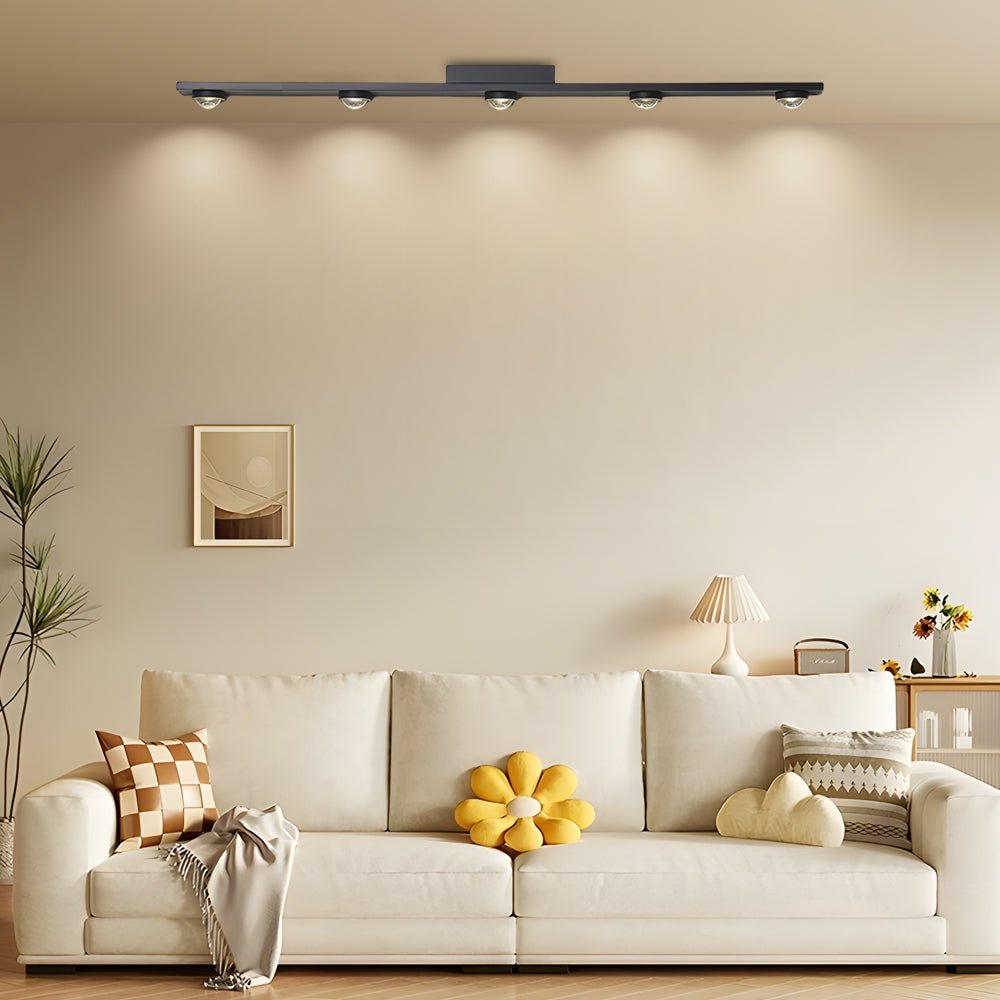 contemporary black aluminum long bar led ceiling light for wall washing available in 3 4 or 5 lights
