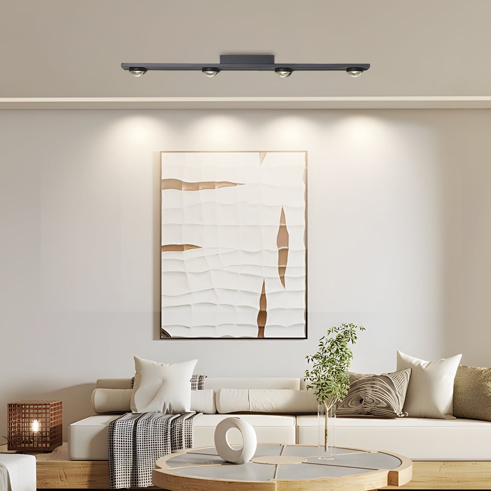 contemporary black aluminum long bar led ceiling light for wall washing available in 3 4 or 5 lights