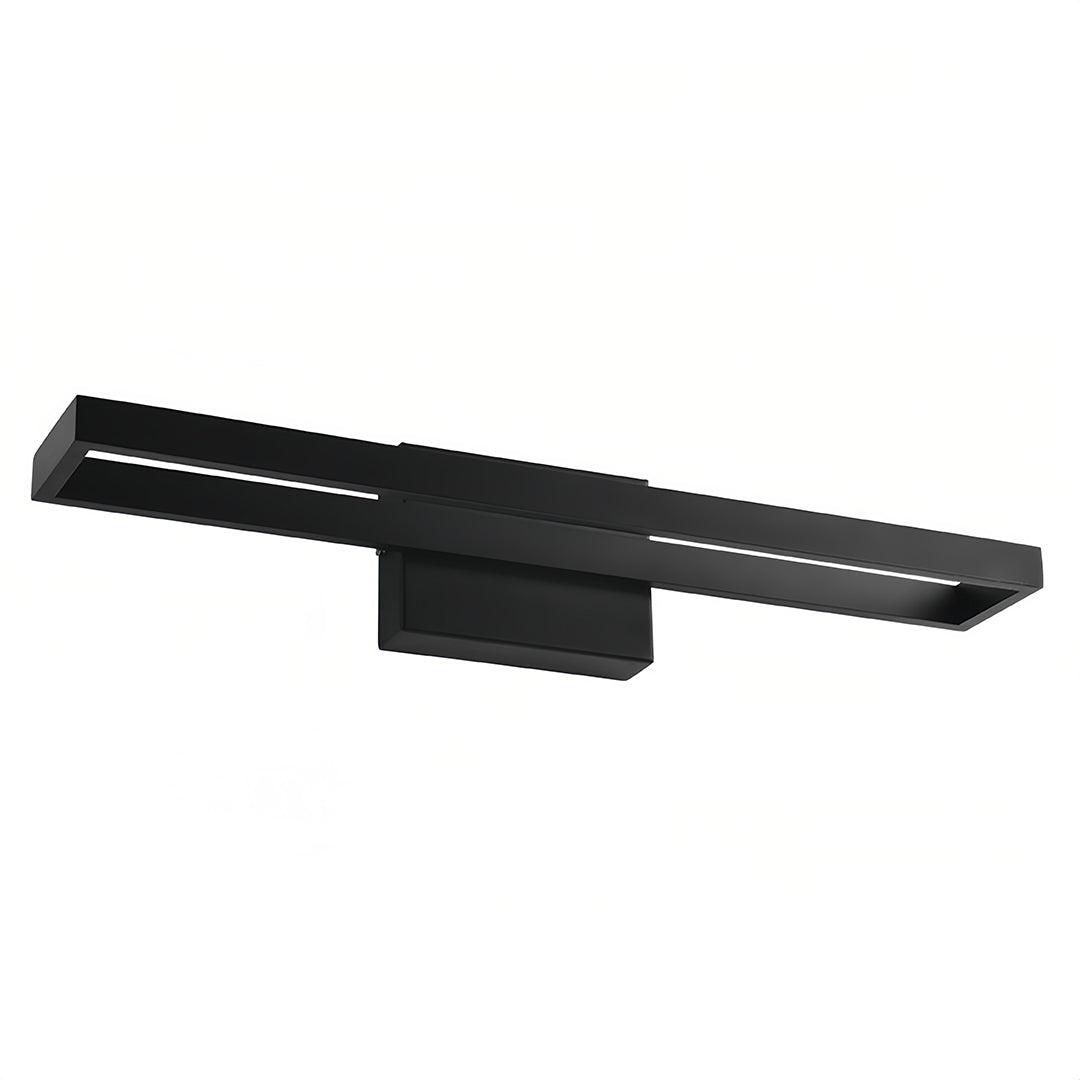 Modern Vanity Light Bar — Black Aluminum and Iron, 12W LED, 3000K, Hardwired