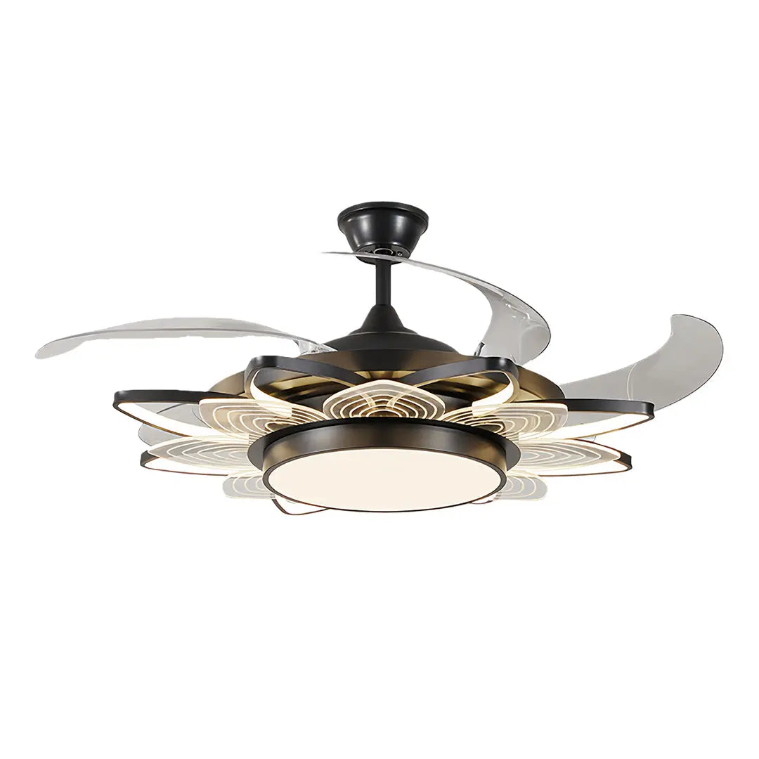 Minimalist Black Modern Ceiling Fan with Light - Iron Body Design Luxe