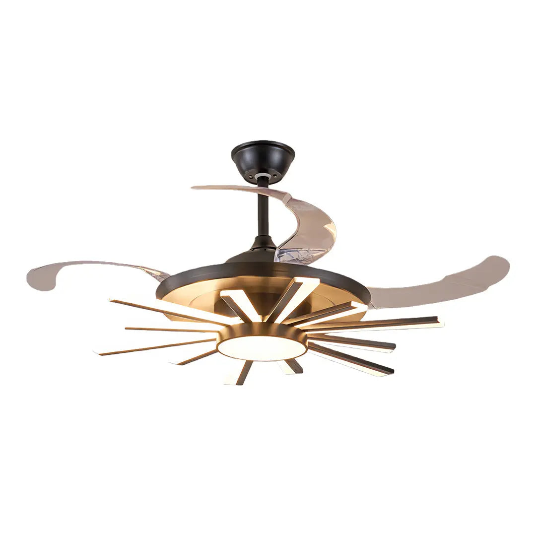 Luxury Multi-Head Iron Body Black Ceiling Fan with Light - Modern Design Luxe