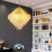 Gyro Seashell Chandelier — Gold Electroplated Metal, E12, Adjustable 1.8m Cord, 29.9" Diameter