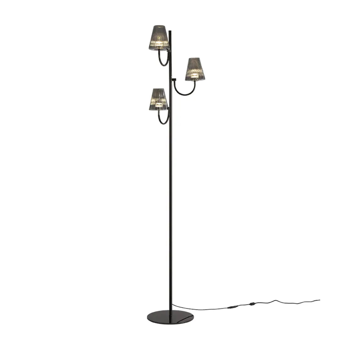 Contemporary Minimalist Black Floor Lamp in American Style Luxe