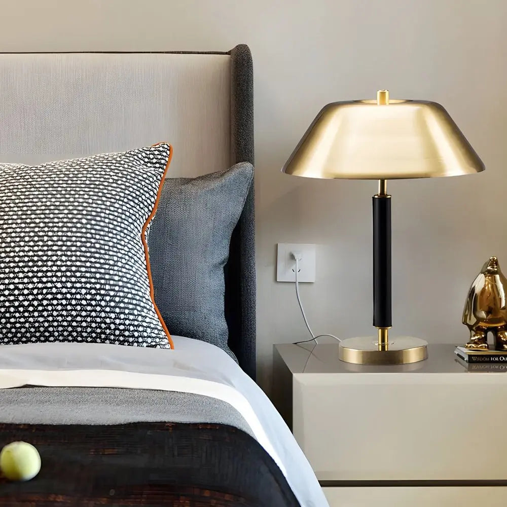 Contemporary Black Metal and Brass Table Lamp for Your Living Room Luxe