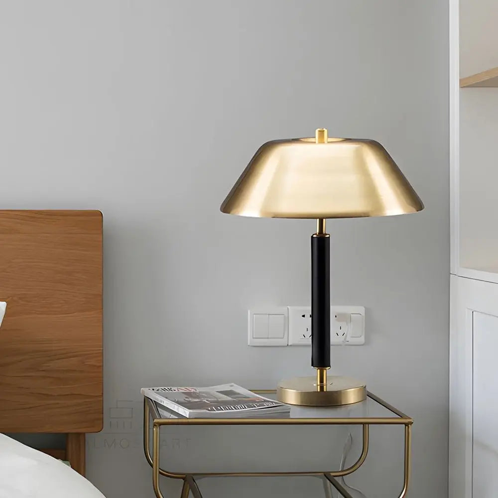 Contemporary Black Metal and Brass Table Lamp for Your Living Room Luxe