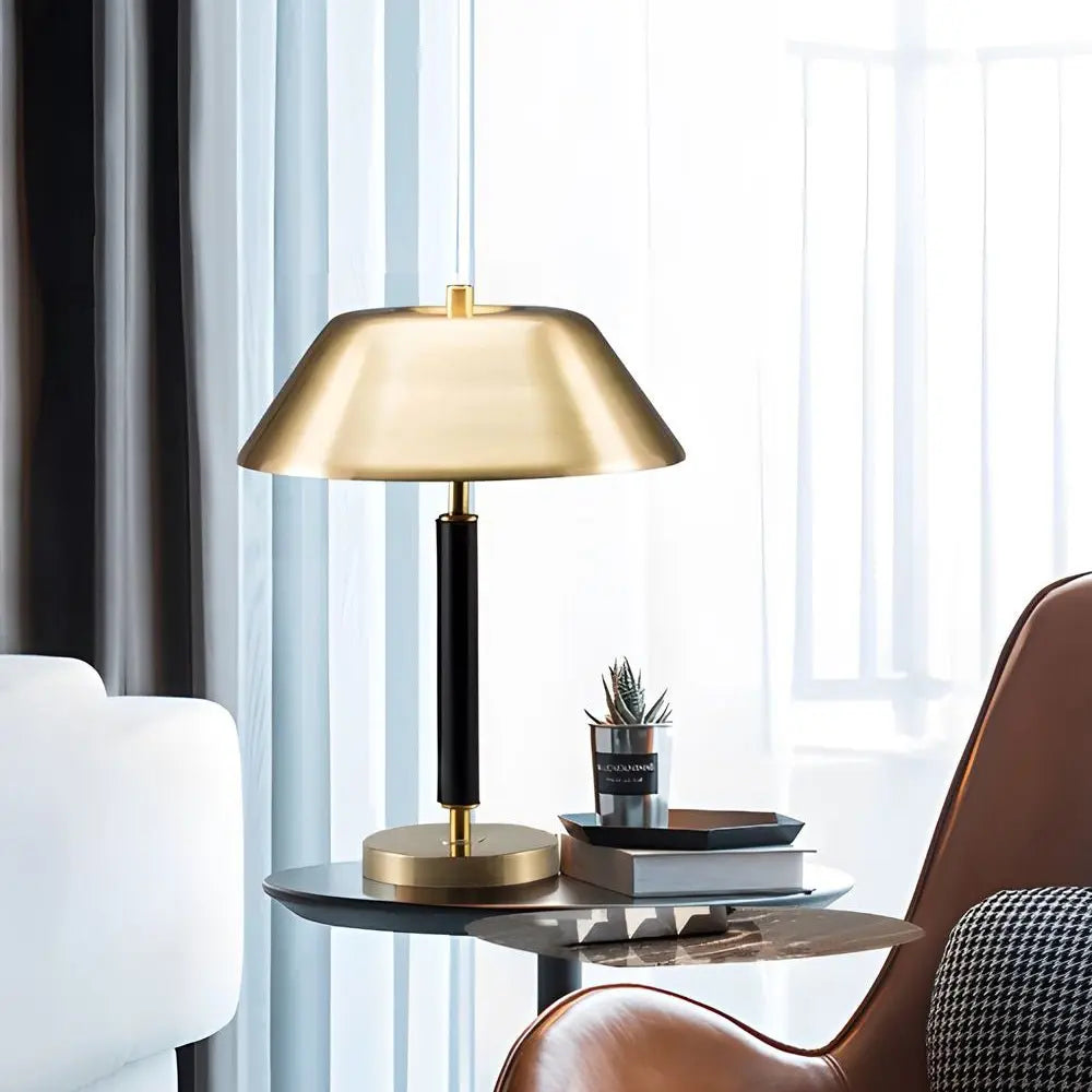 Contemporary Black Metal and Brass Table Lamp for Your Living Room Luxe