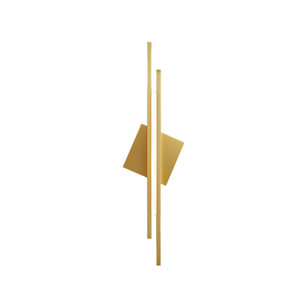 Geometric Diamond Linear Wall Sconce — Copper & Acrylic, 9W/10W/16W, 3-Step Dimming (3000K/4500K/6000K), Black/Gold Finish